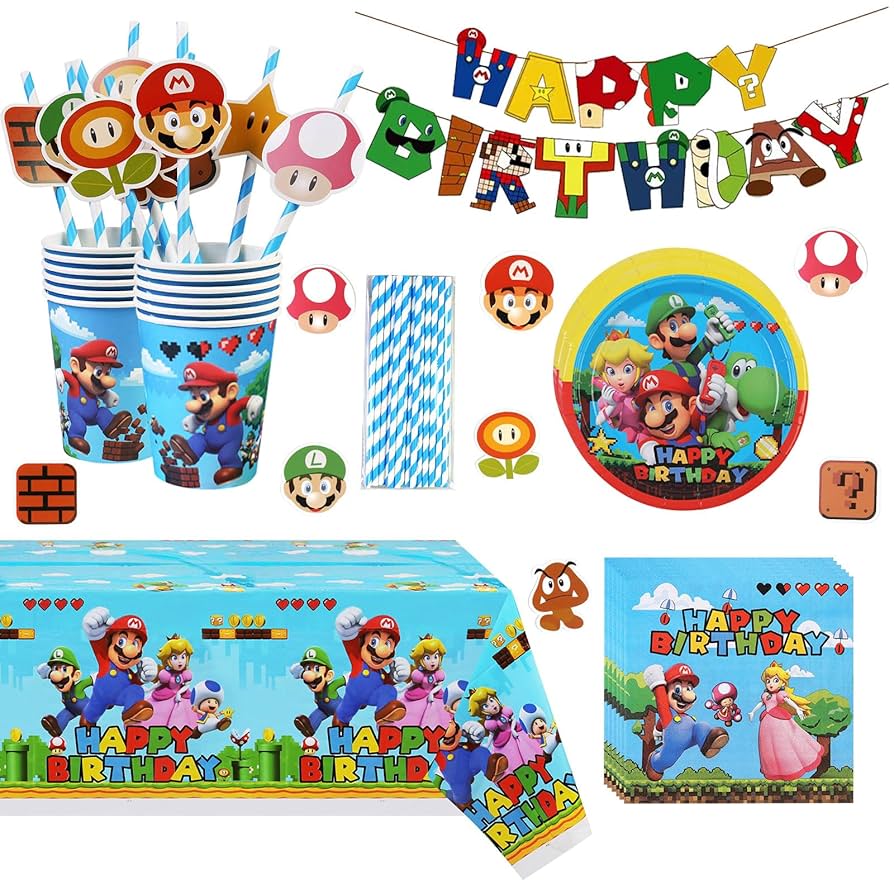 スパーマリオ　パーティー飾り Amazon.co.jp: スーパーマリオ 誕生日 飾り付け バルーン